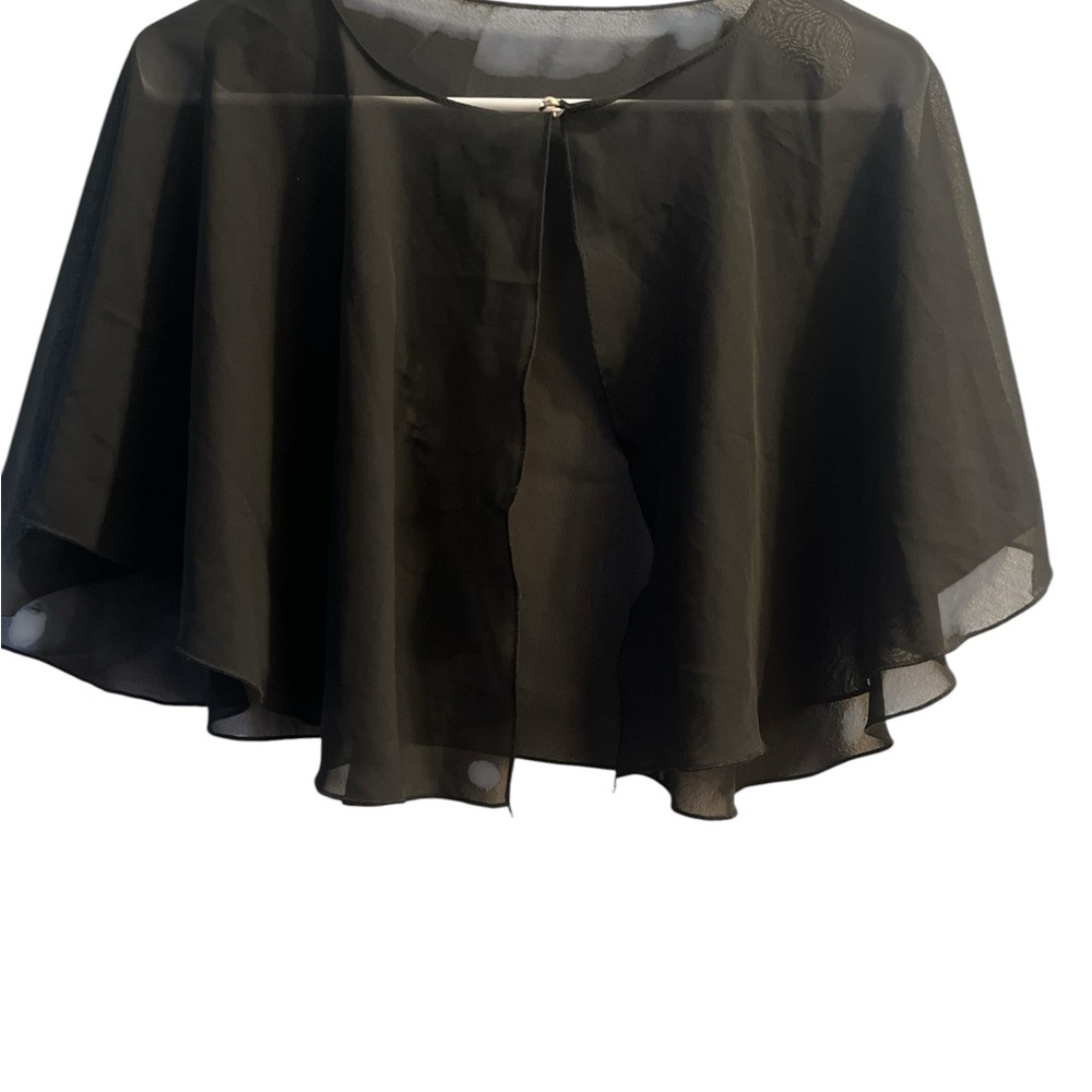 Black Sheer Capelet Wrap